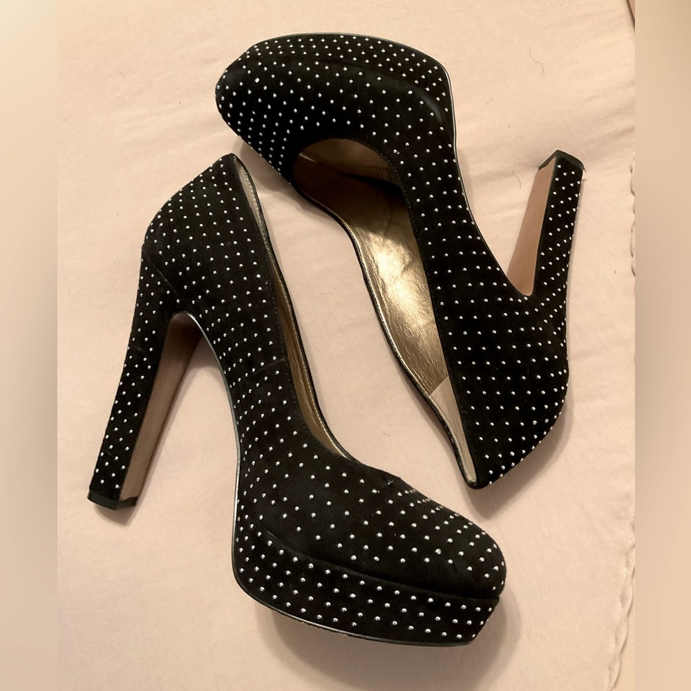 BCBG Studded Suede Heel